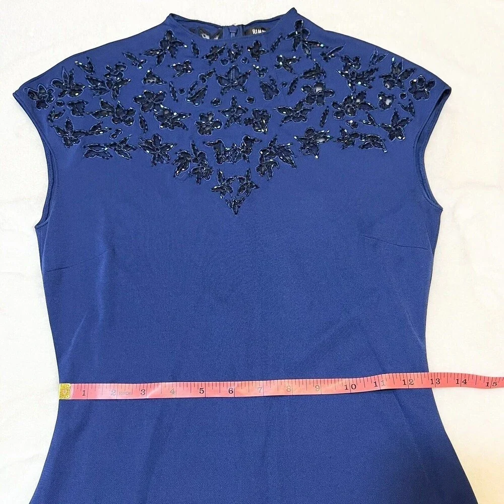 Rimini by Shaw Gown Formal Beaded Top Blue Maxi Women’s 6 - Picture 12 of 13